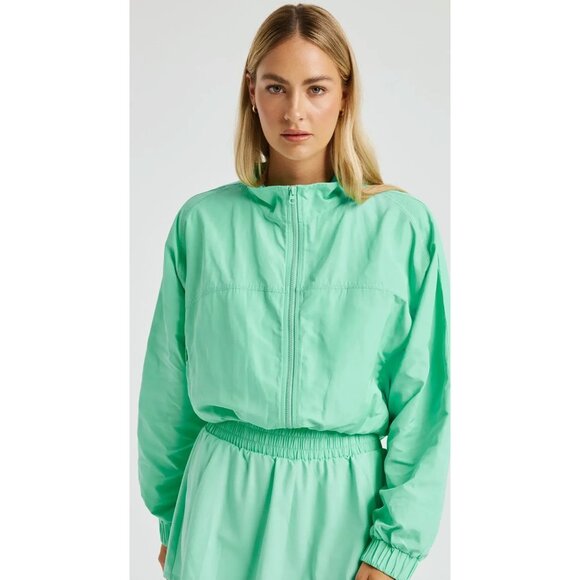 Year Of Ours YOS Windbreaker Cropped Lucite Mint Green S Zip Crop Jacket $128‎ - Picture 2 of 14